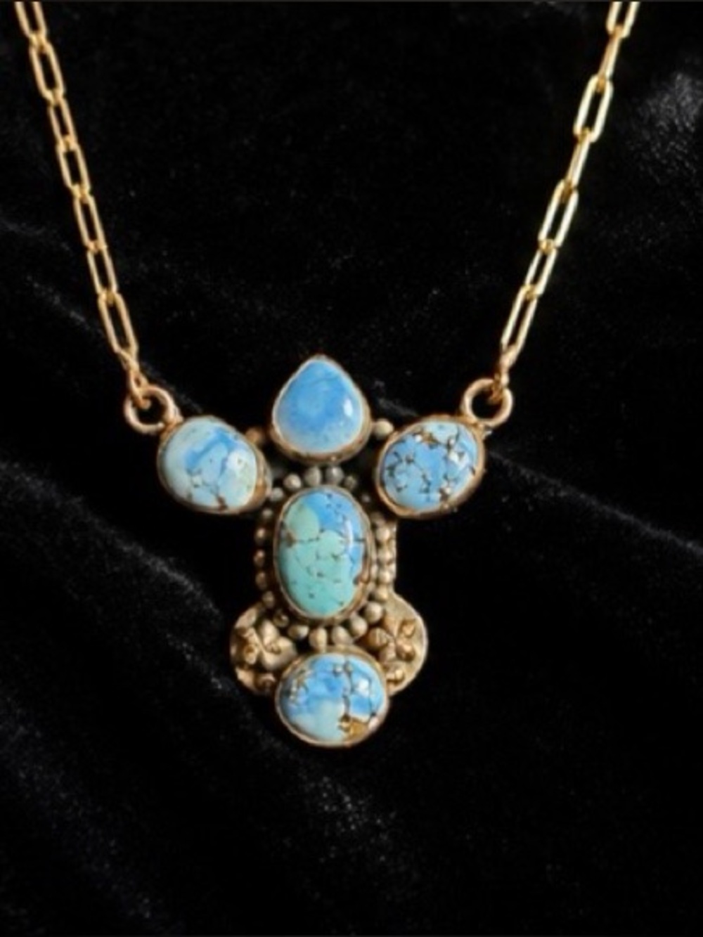 ✨ Stunning Turquoise Copper Statement Necklace ✨